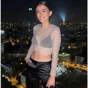 NEW WITH TAG ZARA RHINESTONE CROP TOP